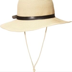 Women Men Sun Hat with Wind Lanyard Beach Packable Summer Cowboy Straw Hats